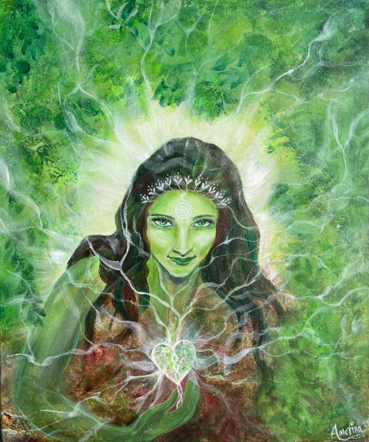 The rebirth of Mother Earth - 50x60 cm, original painting