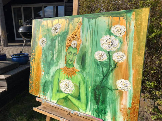 Aurora - Buddhina of the sacred rose, 65X90 cm