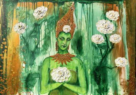 Aurora - Buddhina of the sacred rose, 65X90 cm