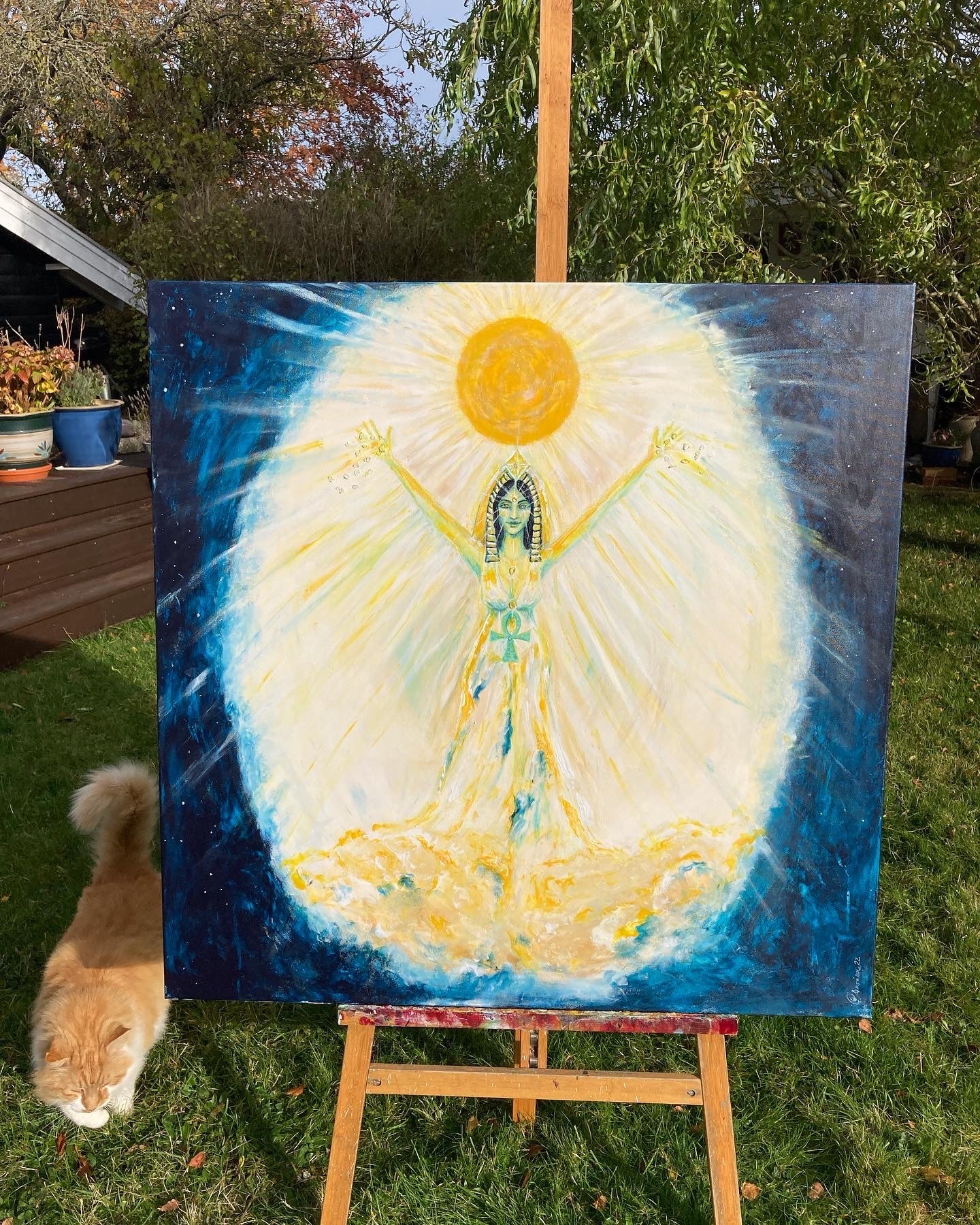 Goddess Isis Blessing, 100x100 cm