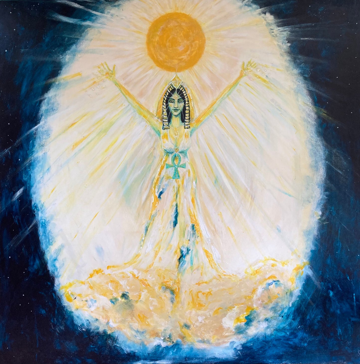 Goddess Isis Blessing, 100x100 cm