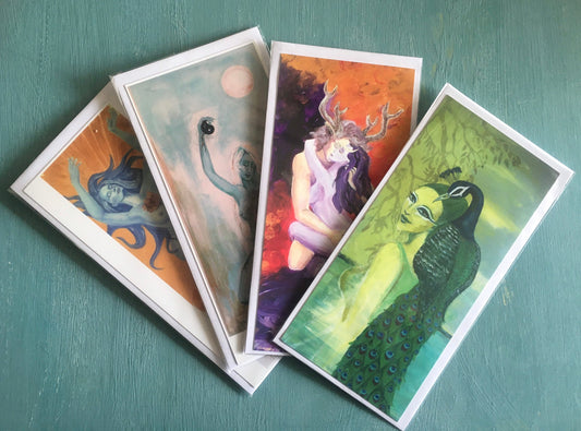 Collection of four art prints 22x10 cm
