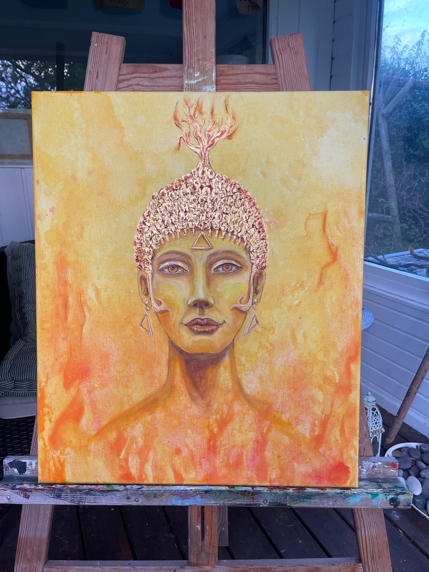 Fire elementrix - original painting - 50x60 cm