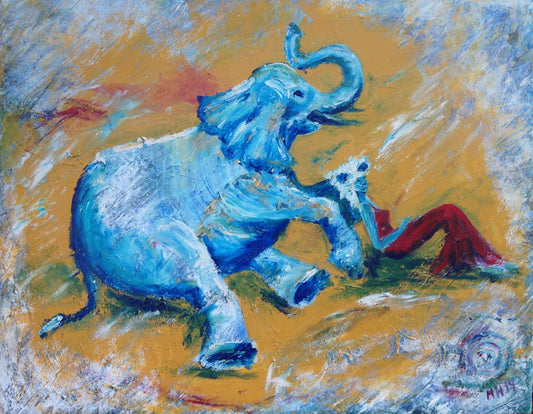 Blue elephant and the Lioness Lady